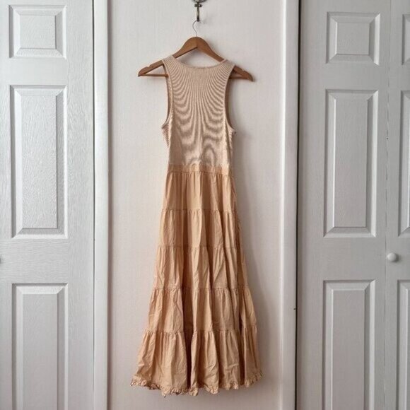 Ulla Johnson Hope Rib Knit Tiered Midi Dress - Picture 7 of 8